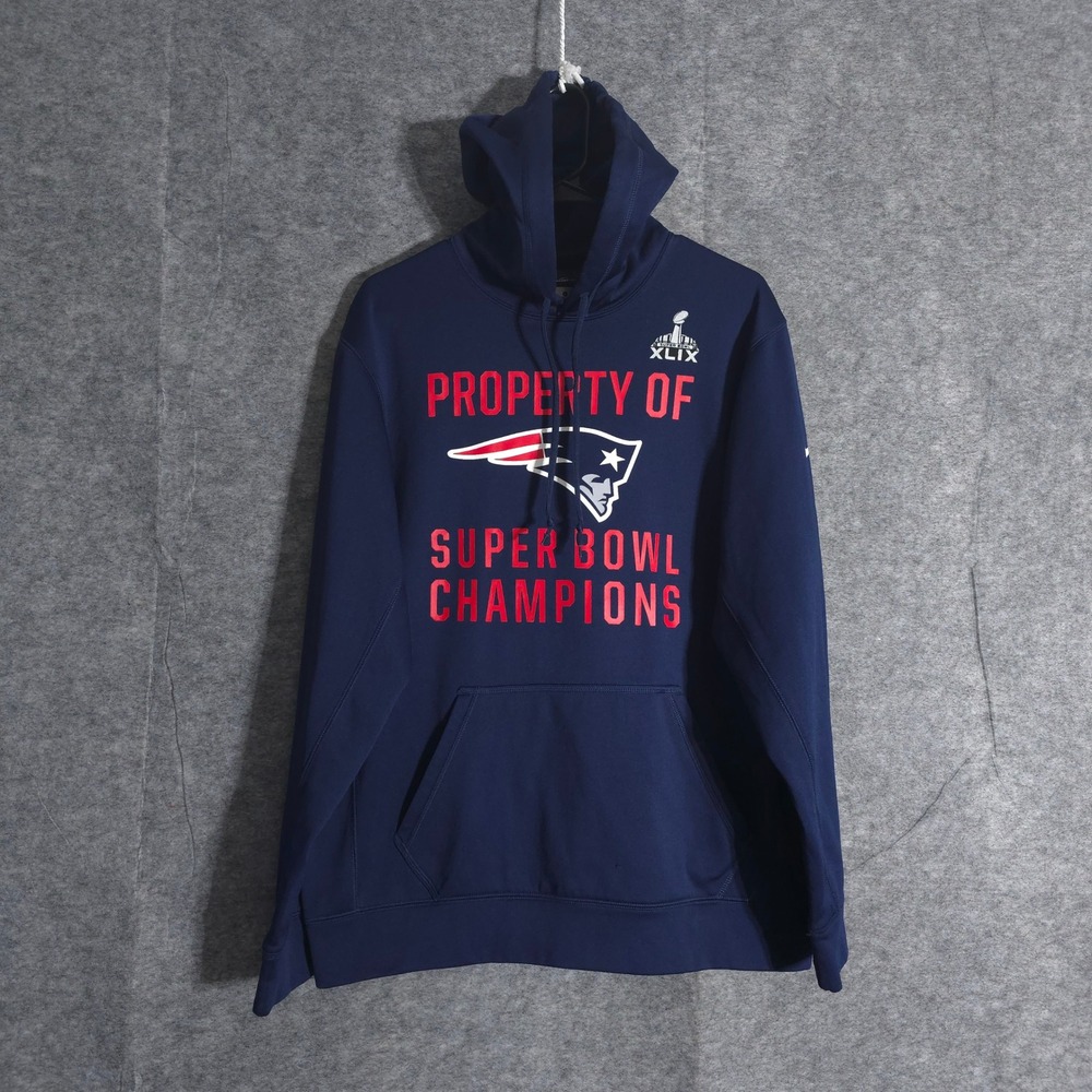 Nike Therma-Fit New England Patriots Super Bowl XLIX Champions Hoodie Mens Large
